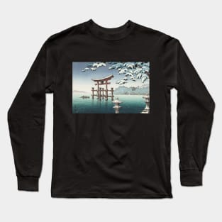 Snow in Miyajima by Tsuchiya Koitsu Long Sleeve T-Shirt